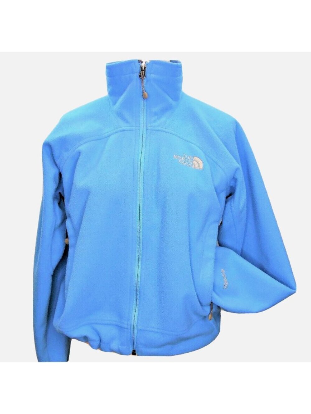 The North Face Windwall Blue Softshell Fleece Jacket Size Extra Small Full Zip